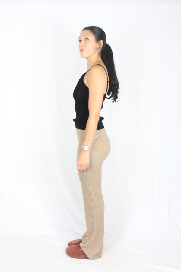 Aimn - Toffee Ease Ribbed Pants