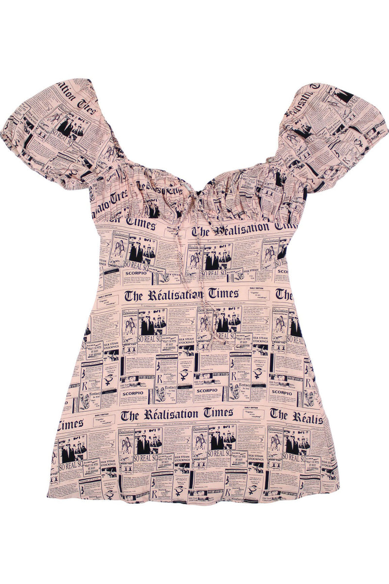 Realisation - Newspaper Print Mini Dress
