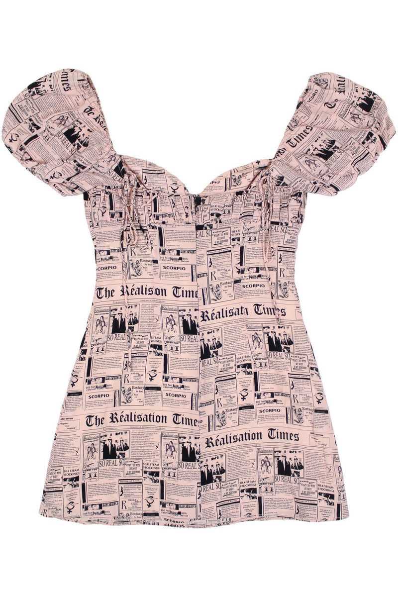 Realisation - Newspaper Print Mini Dress