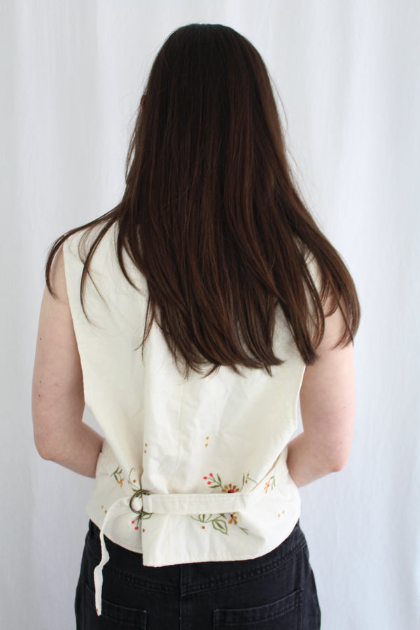 Floral Embroidered Vest