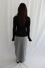 Remain - Pinstripe Raw Trim Skirt