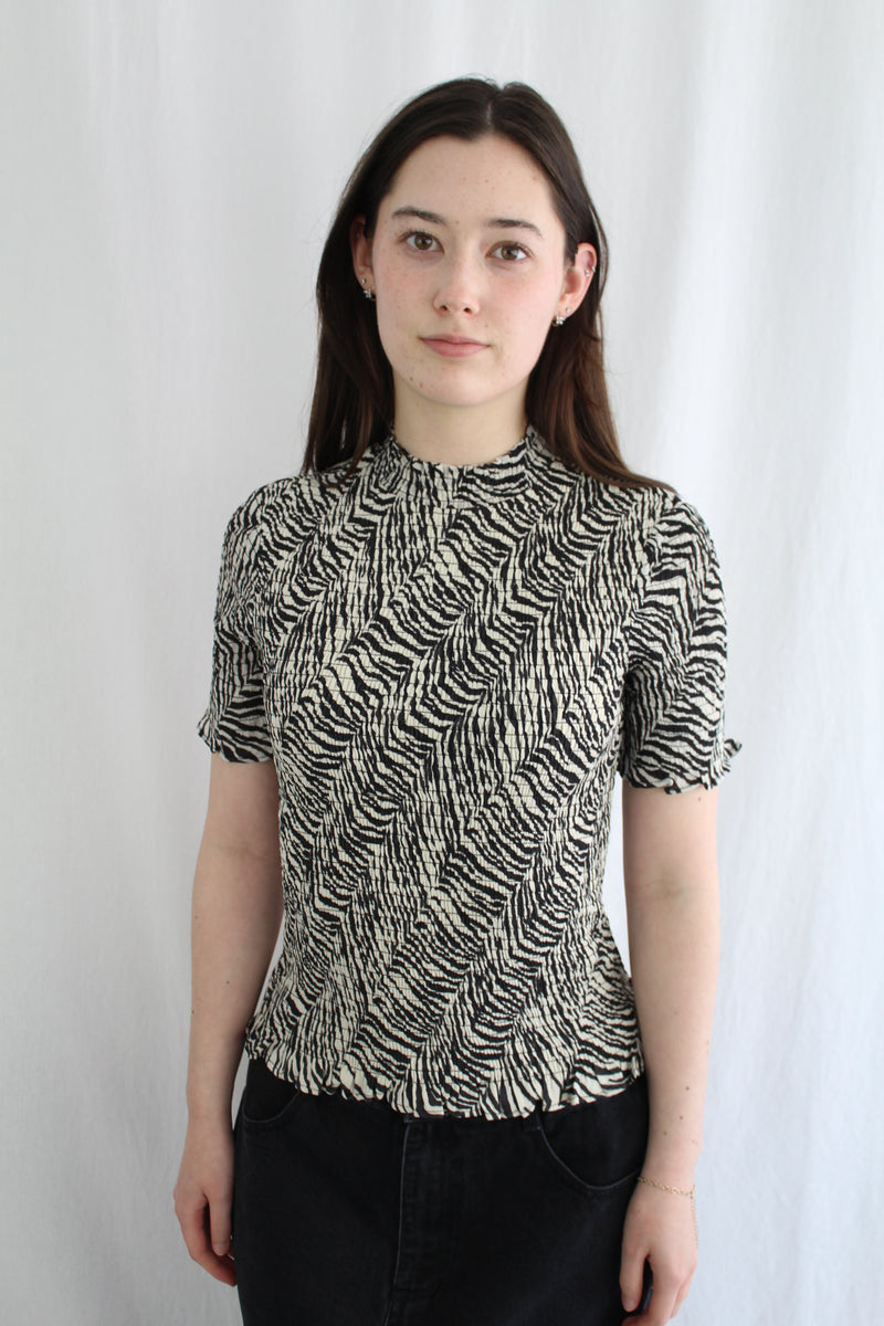 Max - Zebra Shirred Tee