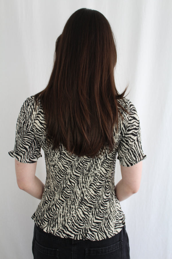 Max - Zebra Shirred Tee