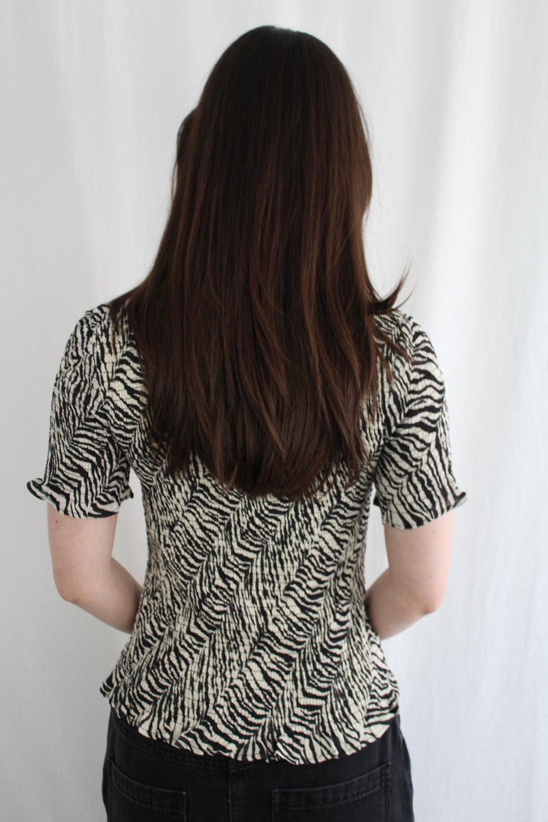 Max - Zebra Shirred Tee