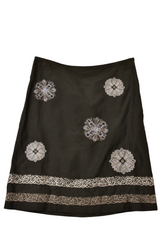 Ann Taylor Loft - Embroidered Silk Blend Skirt