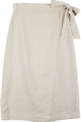Country Road - Wrap Linen Midi Skirt