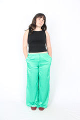 Lime - Satin Wide Pants