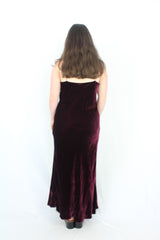 Asceno - Burgundy Velvet Dress