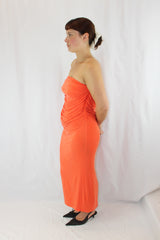 Pairs Georgia - Strapless Draped Midi Dress