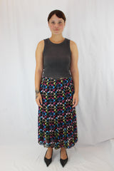Betty R - Vintage Print Midi Skirt