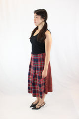 Nom*D - Plaid Contrast Midi Skirt