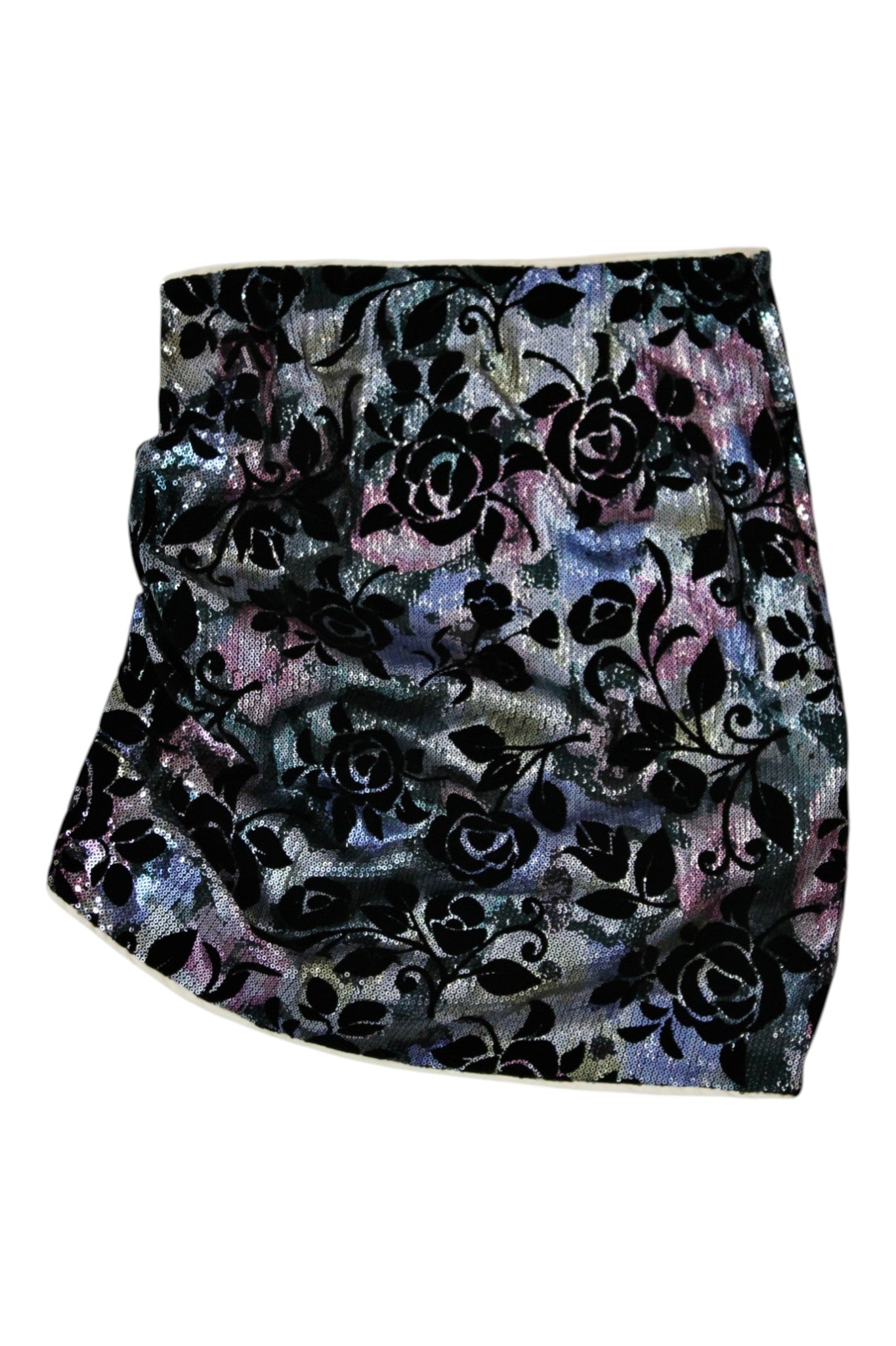 Lovers + Friends - Sequin & Velvet Mini Skirt