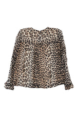 Ganni - Leopard Chiffon Blouse