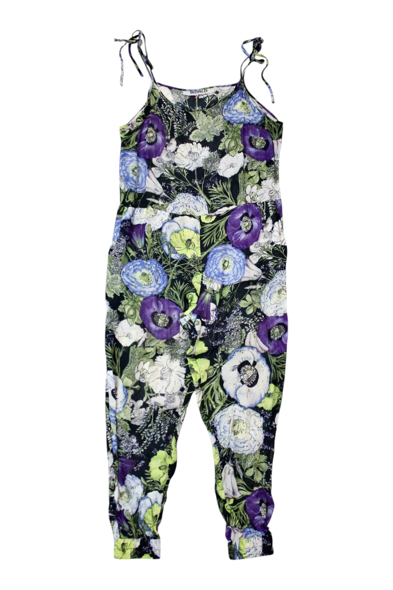World - Sheer Floral Chiffon Jumpsuit