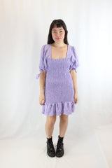 Leila + Luca - NWT Harper Lilac Square Neck Shirred Dress