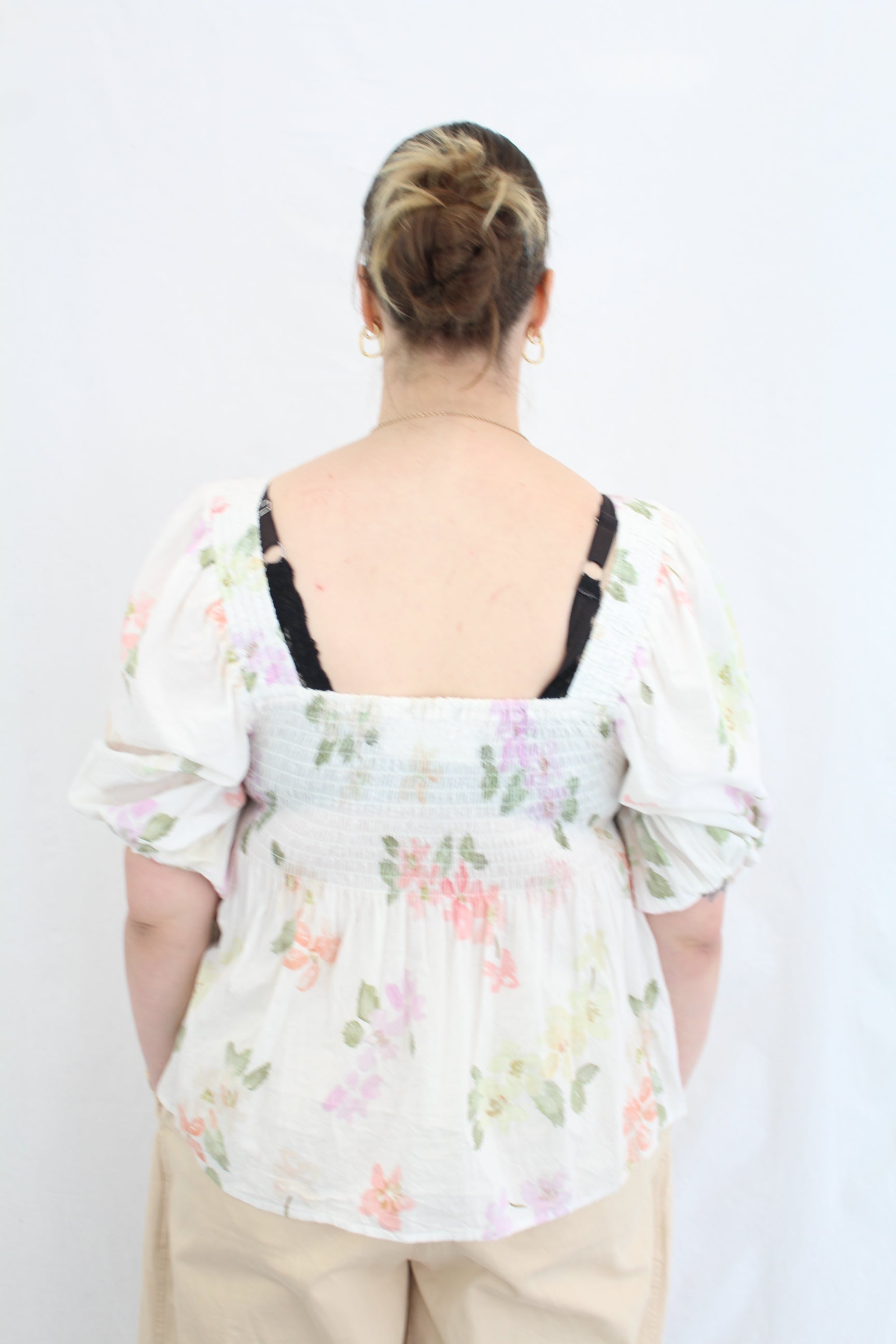 Ruby - Shirred Floral Blouse