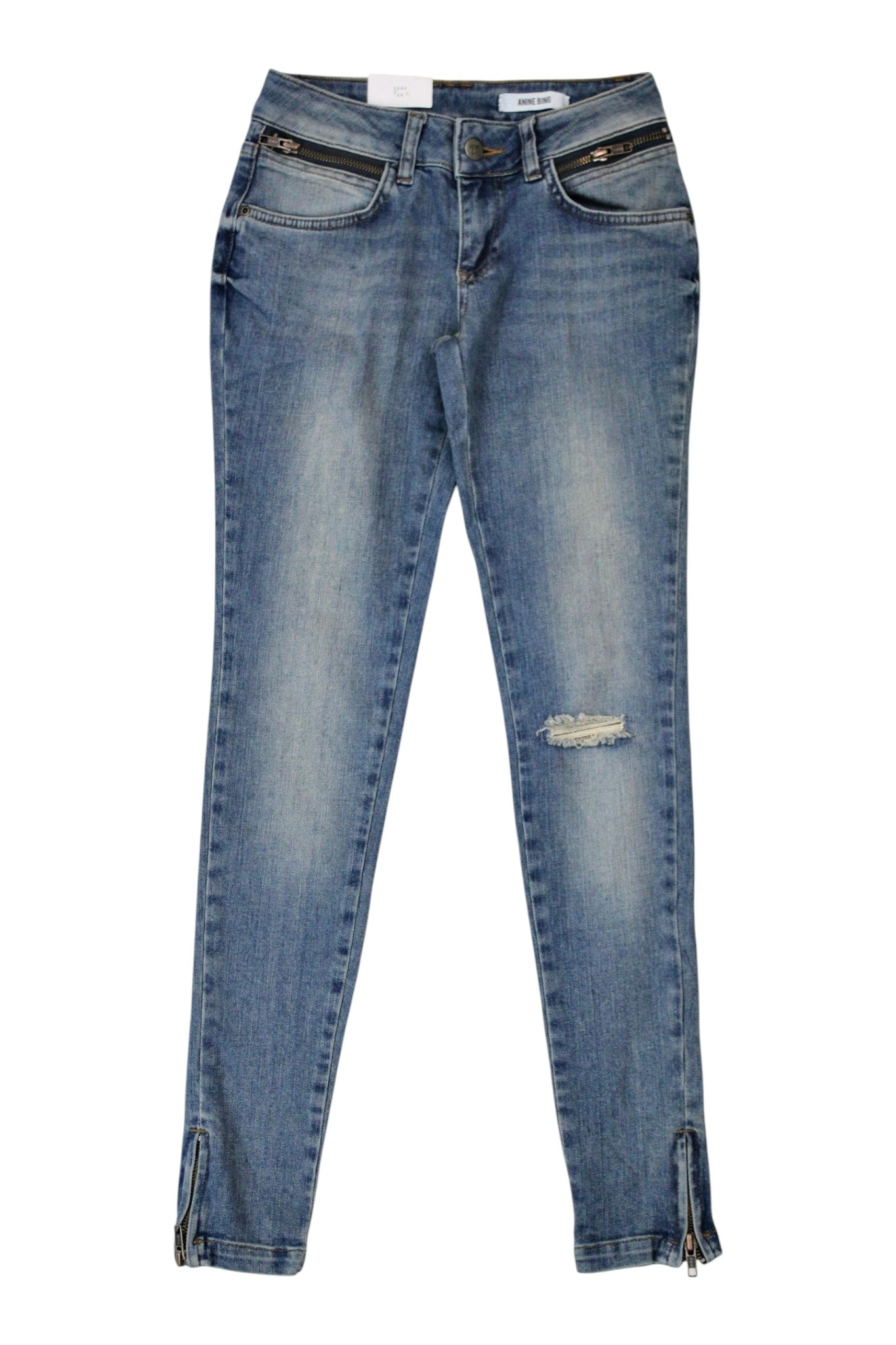 Anine Bing - Low Rise Zip Jeans
