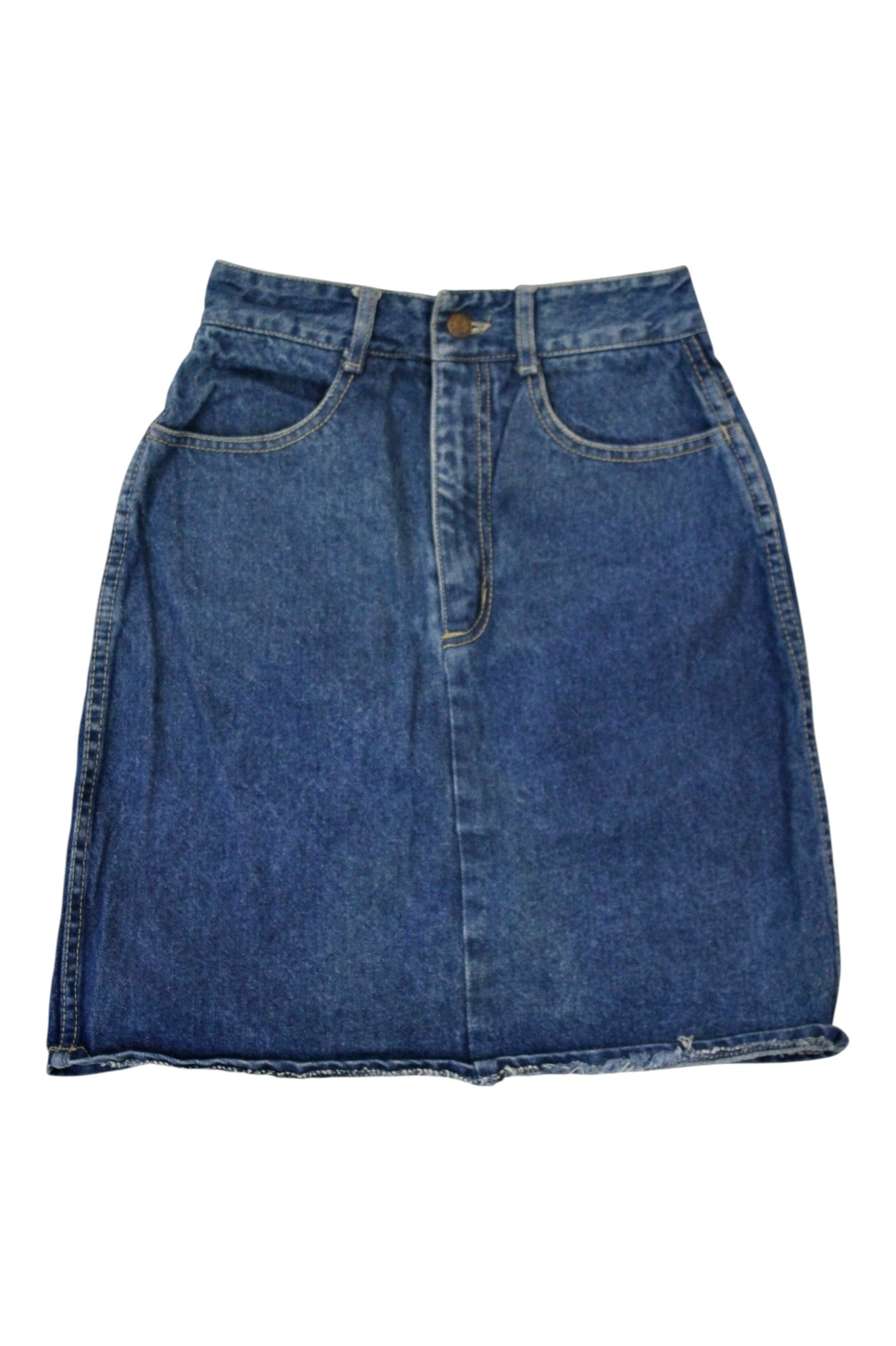 High Waist Denim Mini