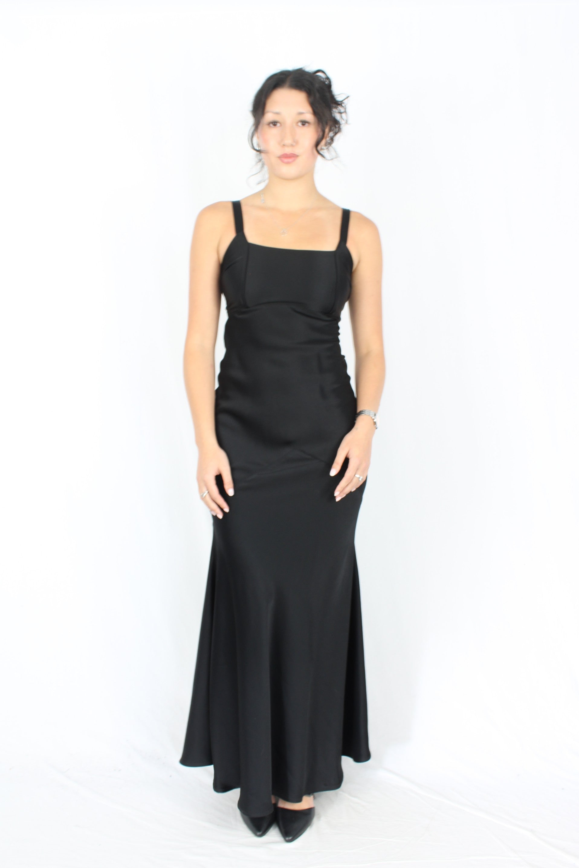 Liam - Black Satin Dress