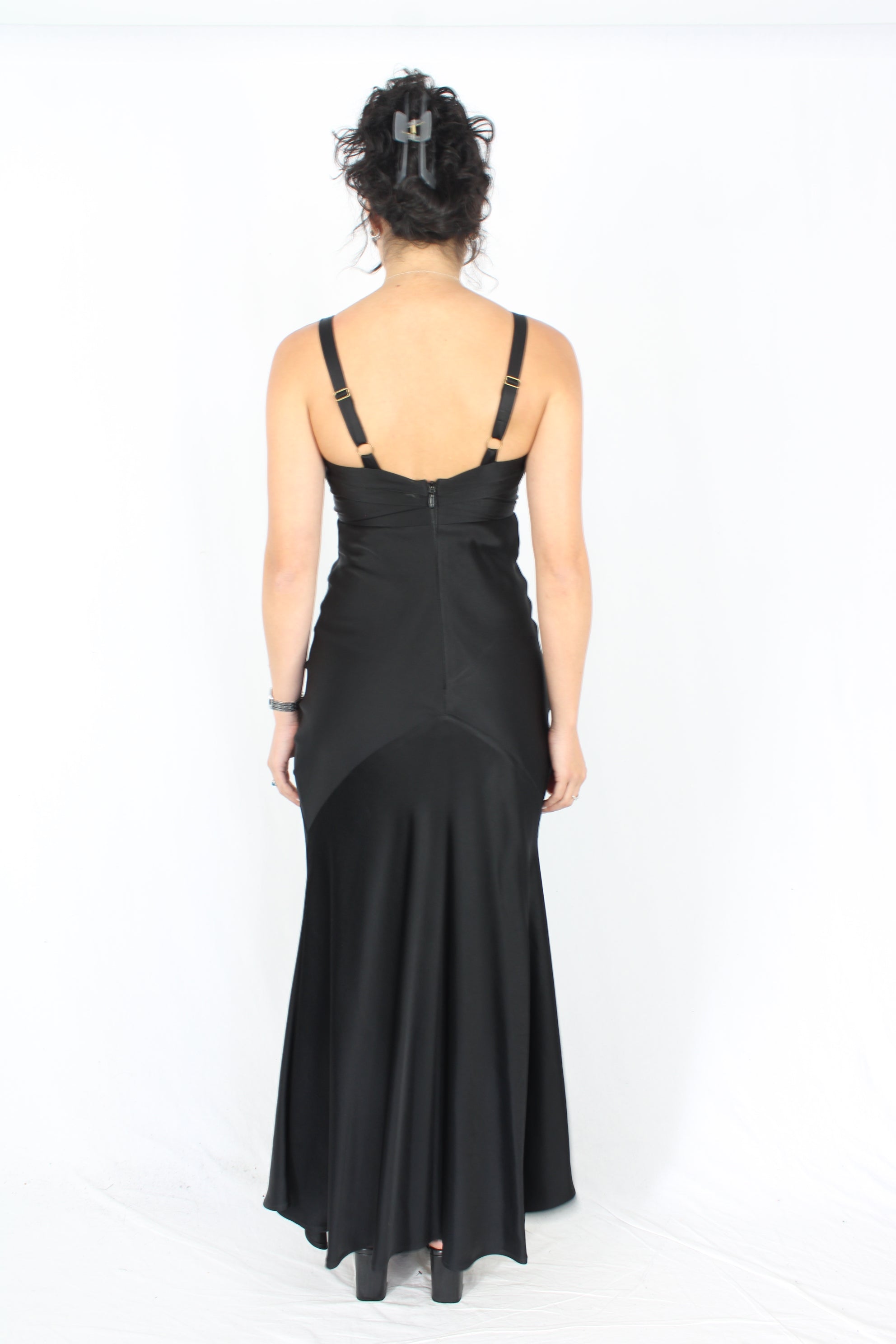 Liam - Black Satin Dress