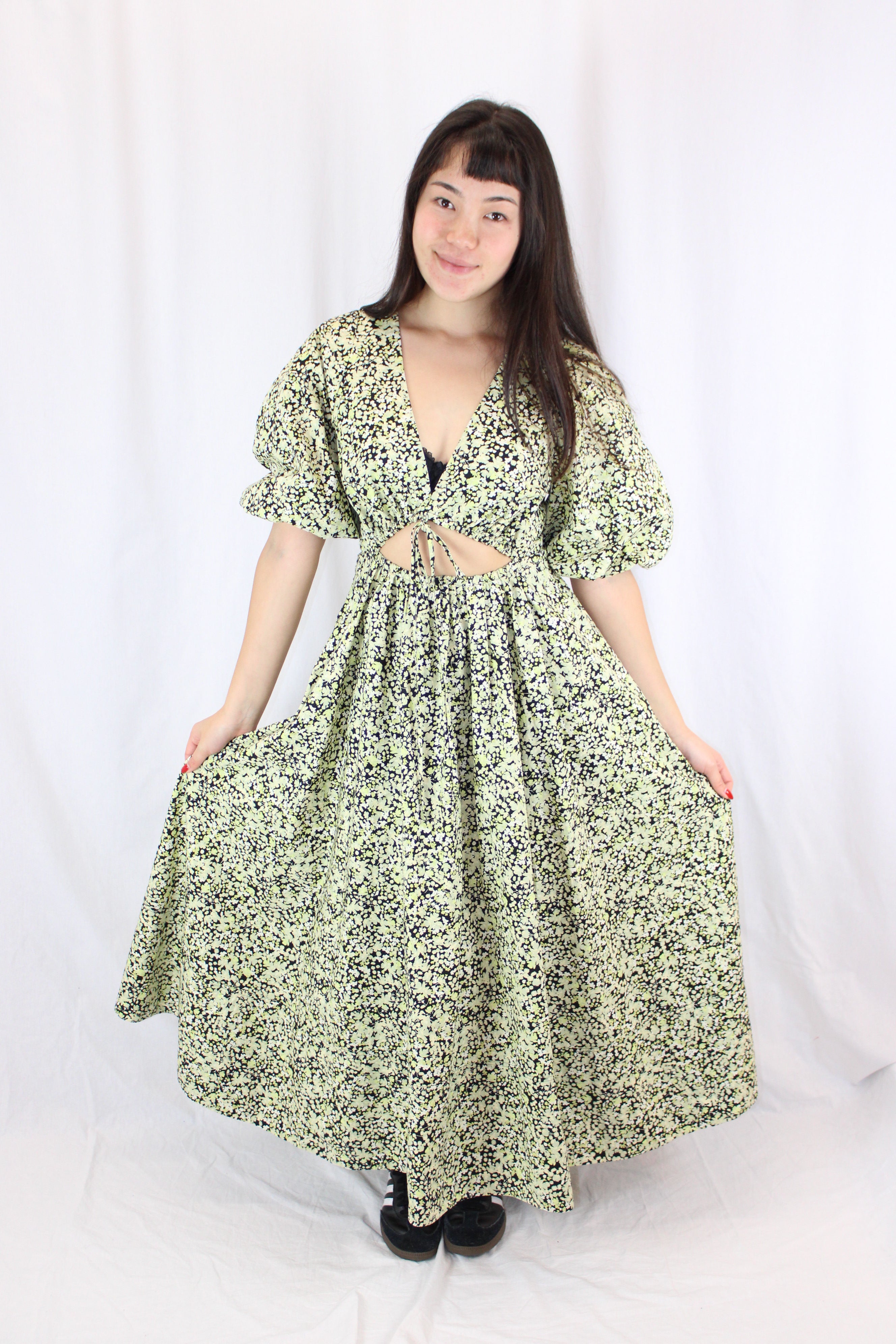 Shona Joy - Tracey Short Sleeve Cut Out Midi Dress