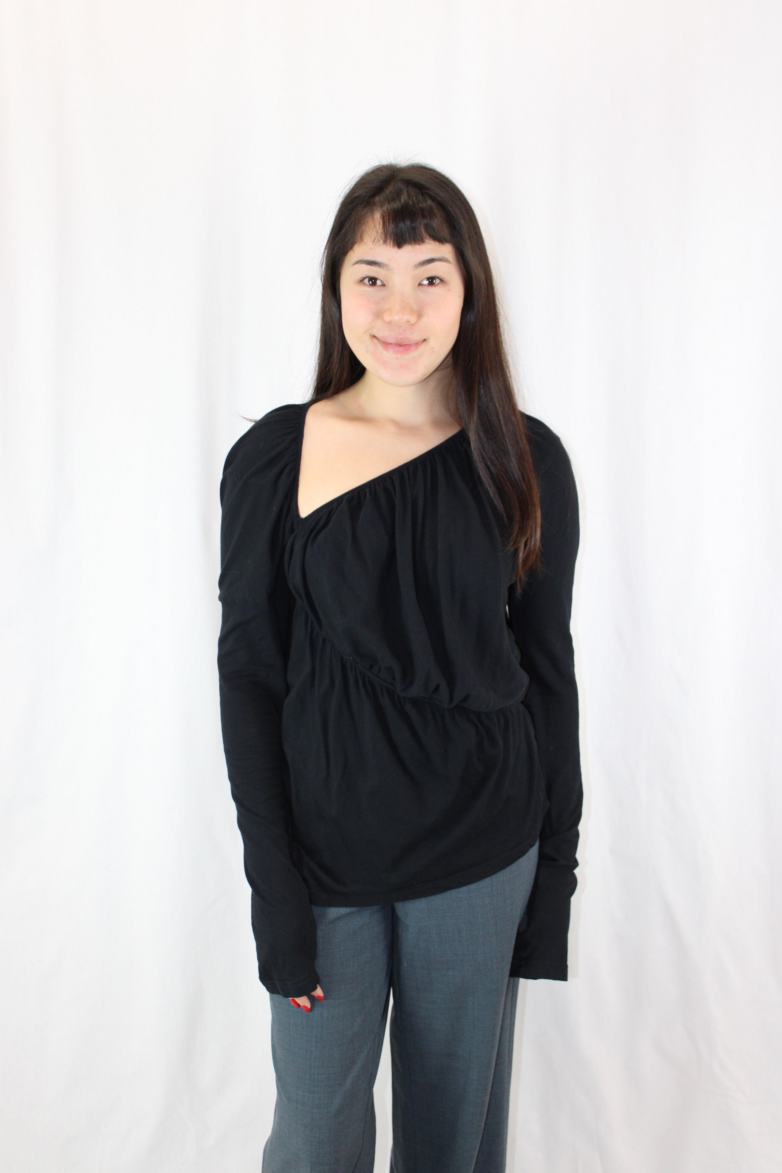 Bassike - Asymmetric Ruched Top