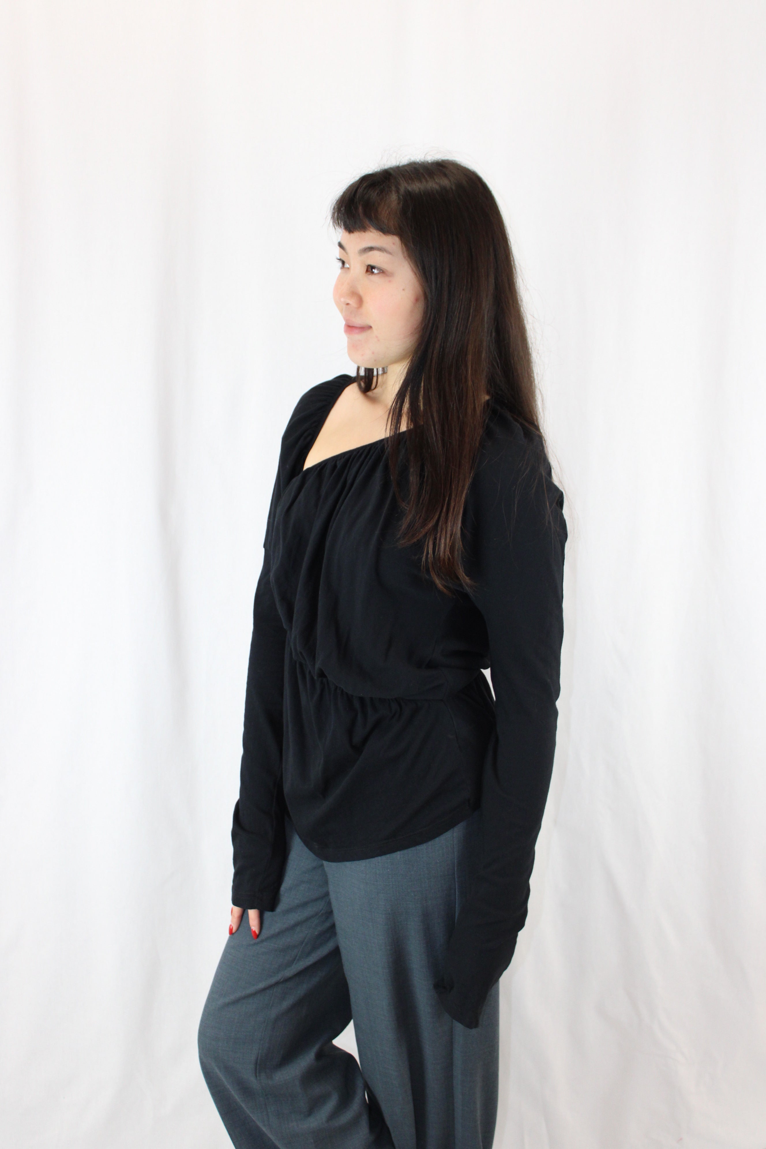 Bassike - Asymmetric Ruched Top