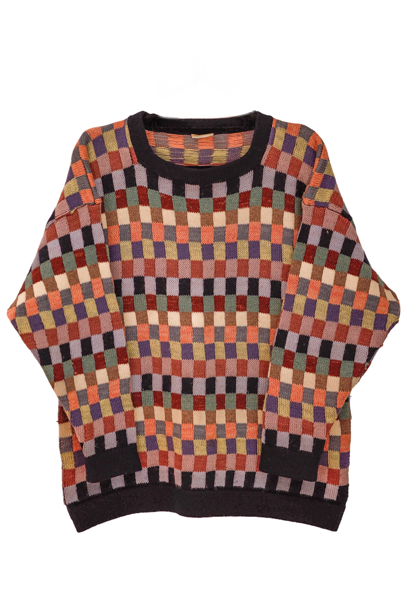 Handcrafted Garments - Vintage Checked Knit Jumper