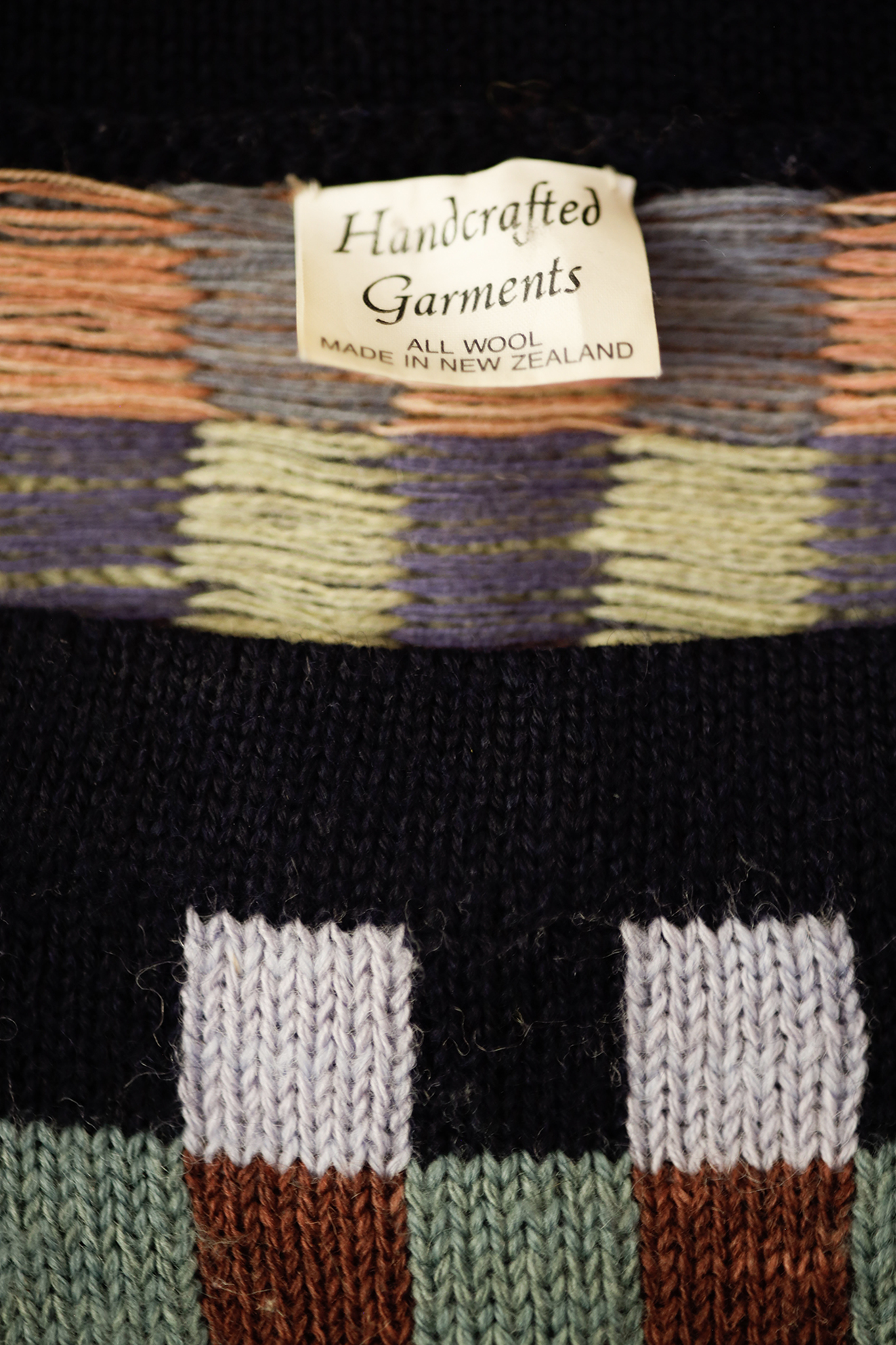 Handcrafted Garments - Vintage Checked Knit Jumper