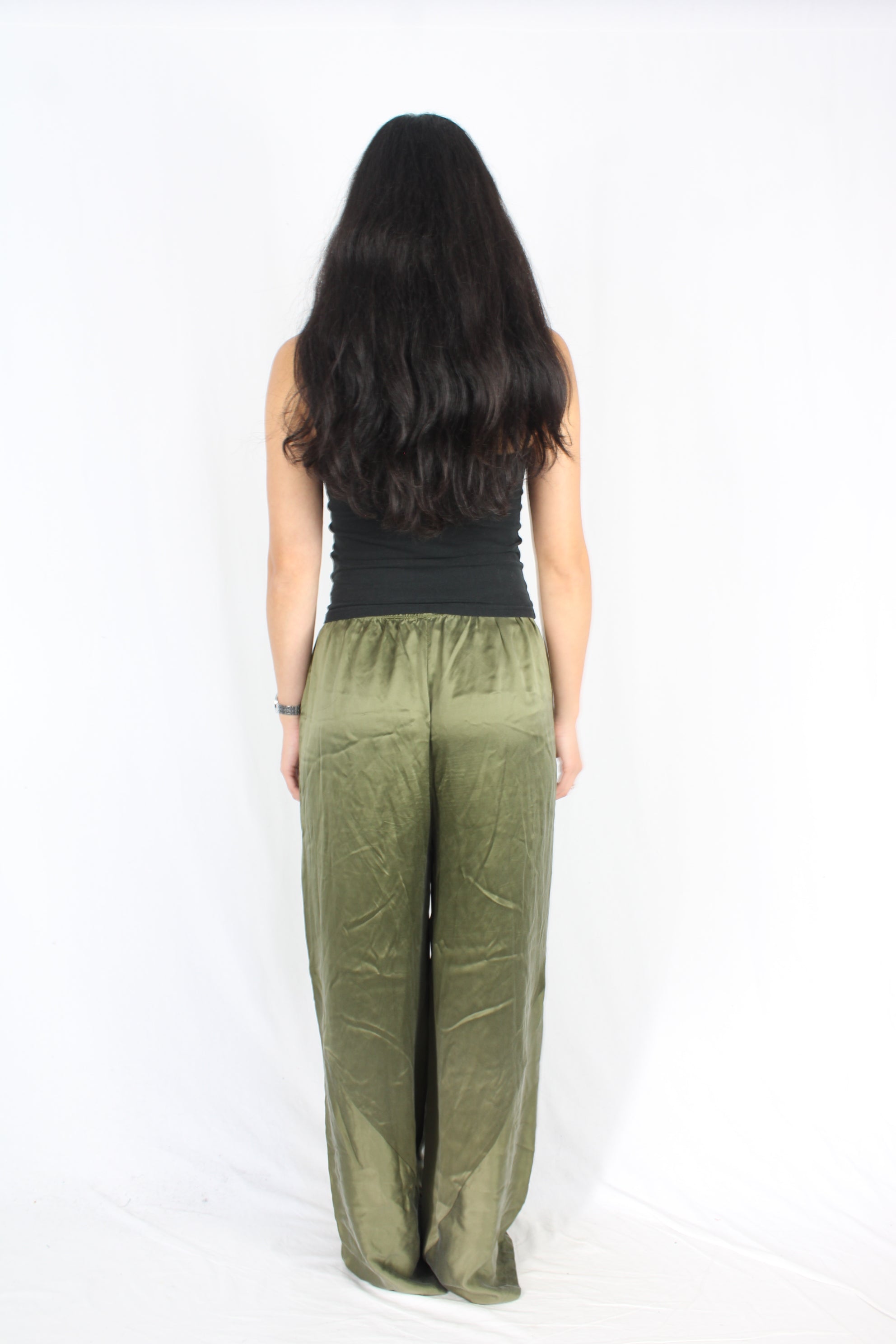 Marle - Green Silk Loose Pants
