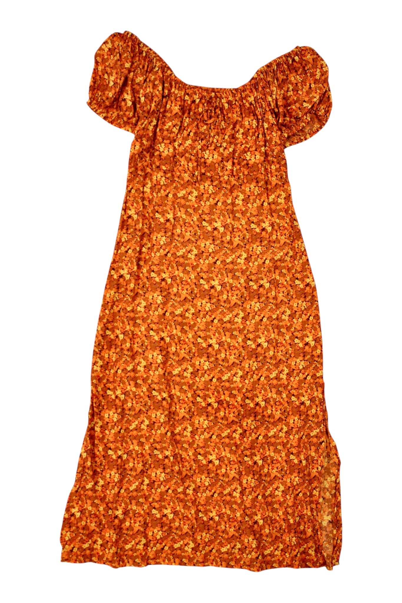 Faithful The Brand - Orange Floral Midi Dress