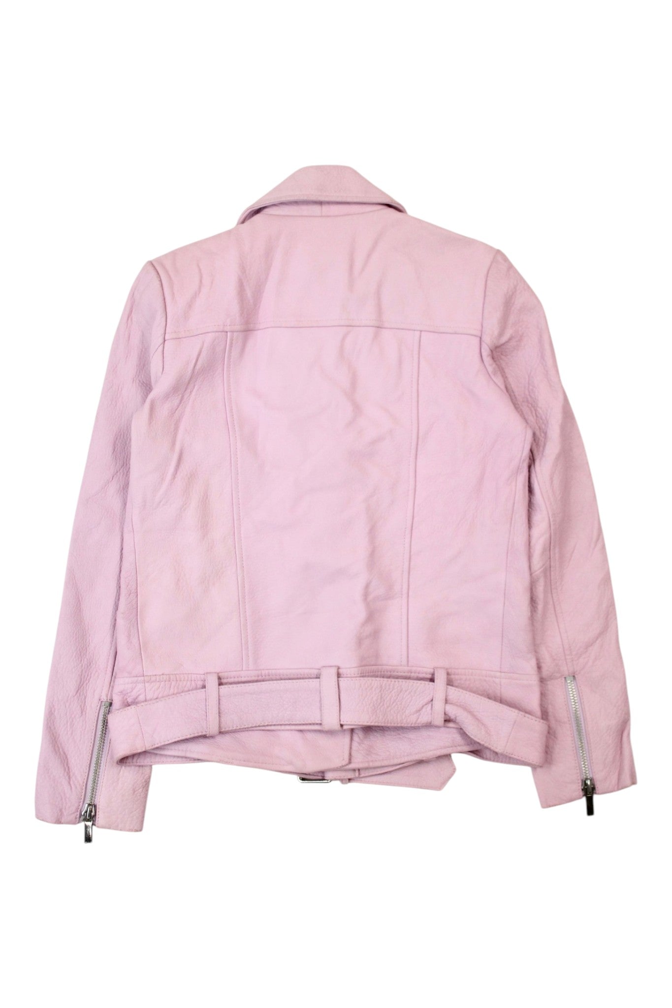 Elizabeth and James - Pink Leather Biker Jacket