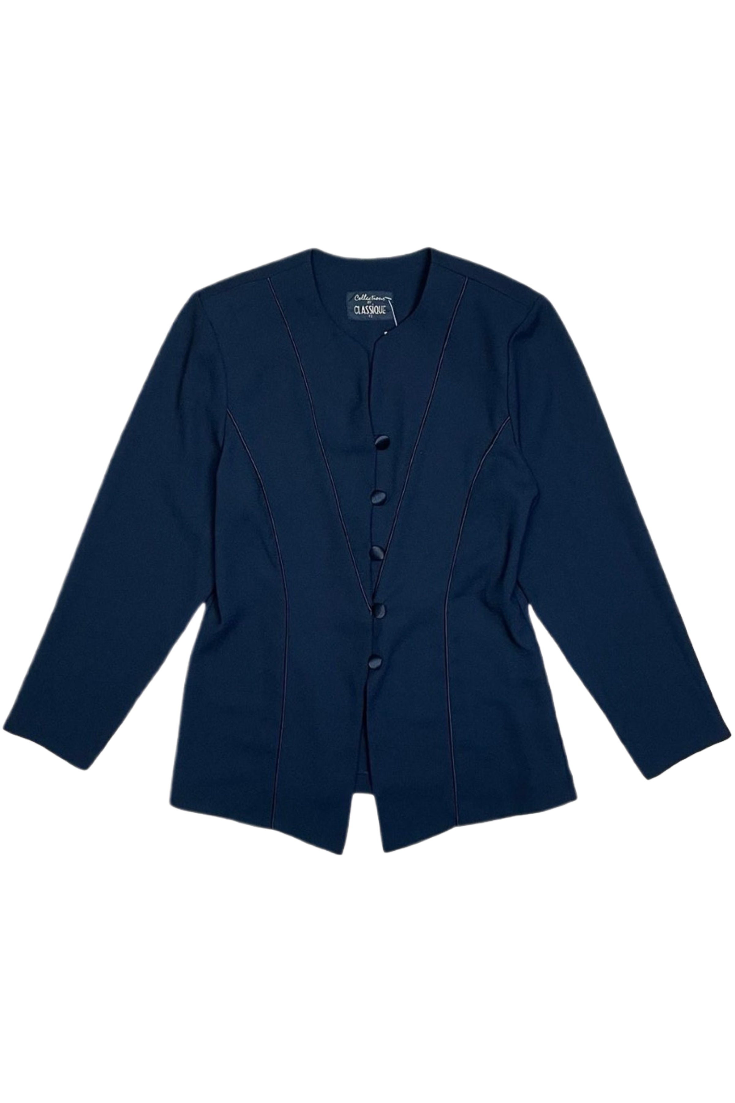 Vintage satin piping blazer