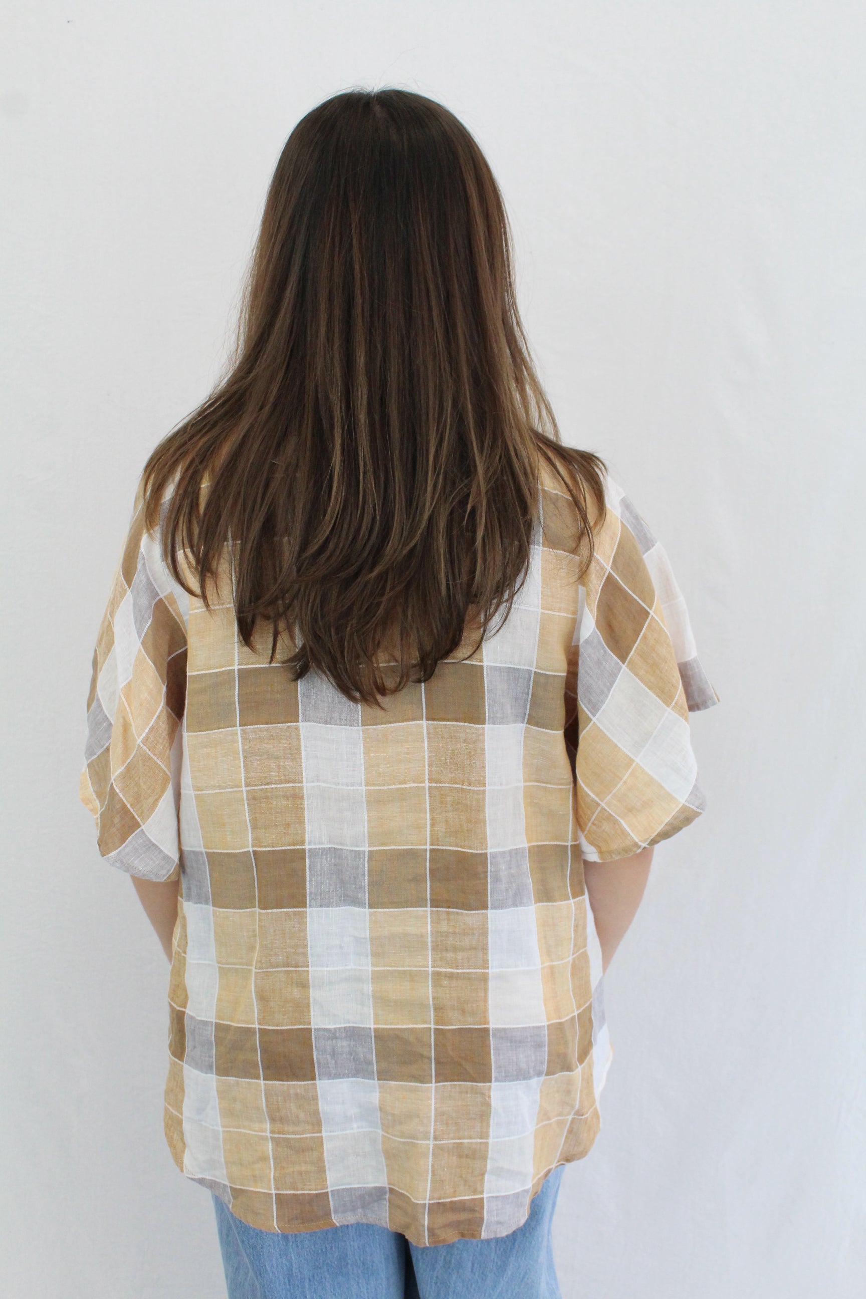 Zoe Kratzmann - Plaid Linen Top