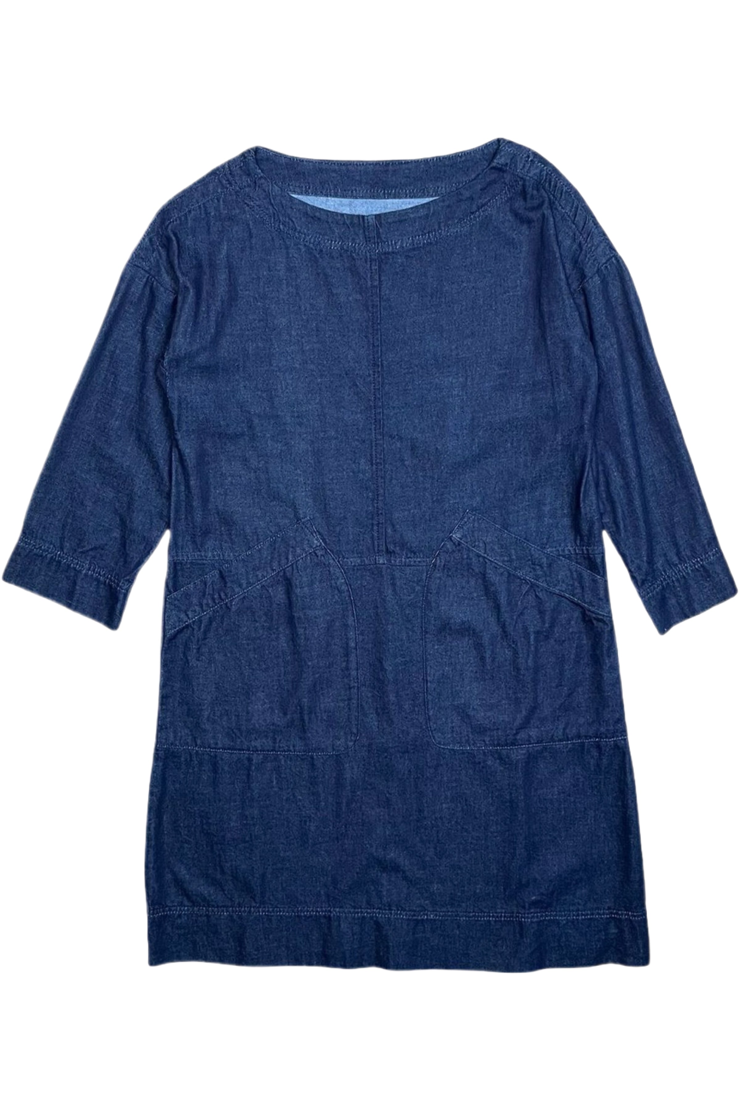 Dark Denim Oversize Midi Dress Big Pockets