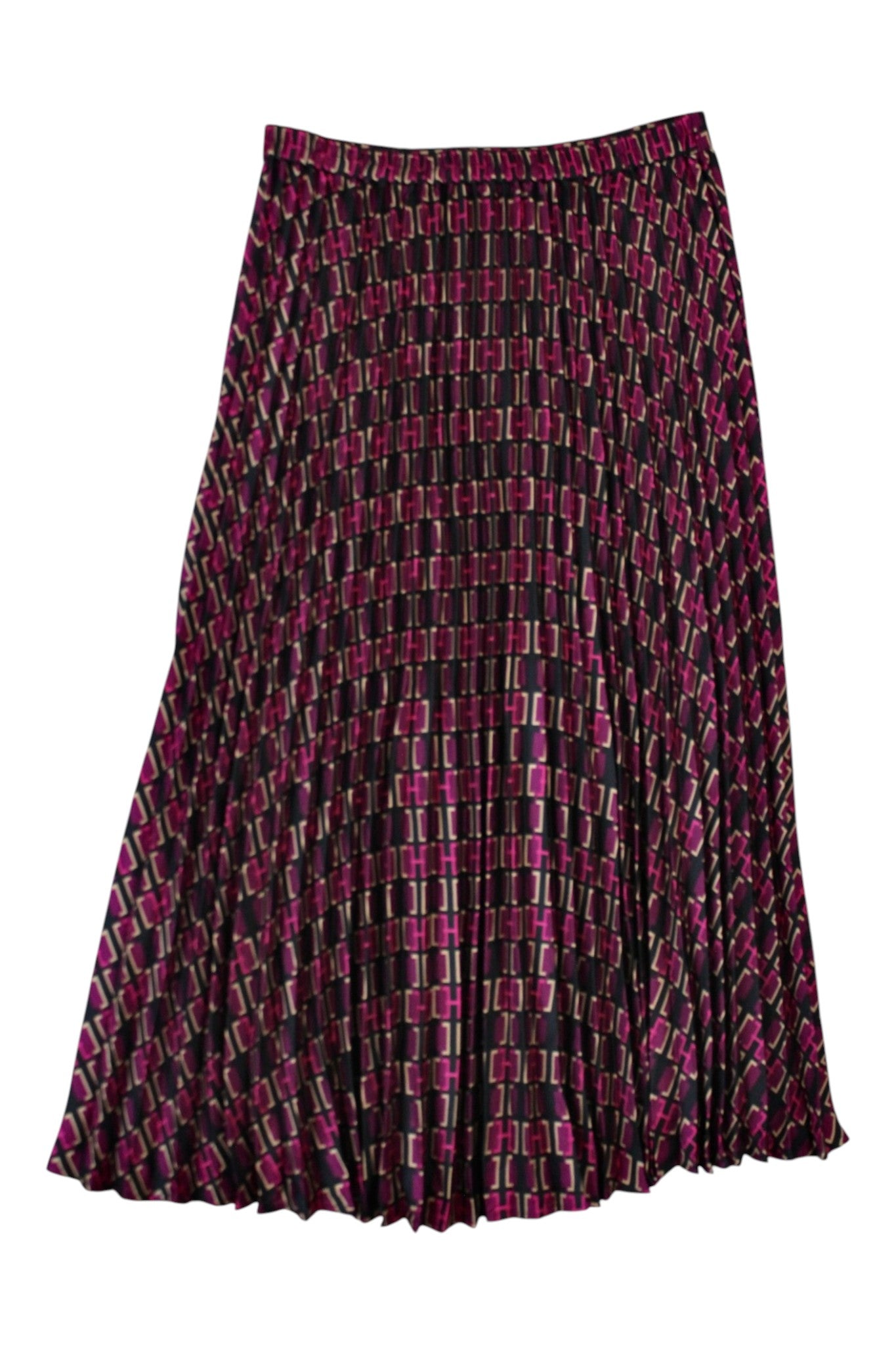 Hobbs - Pleated Geometric Midi Skirt