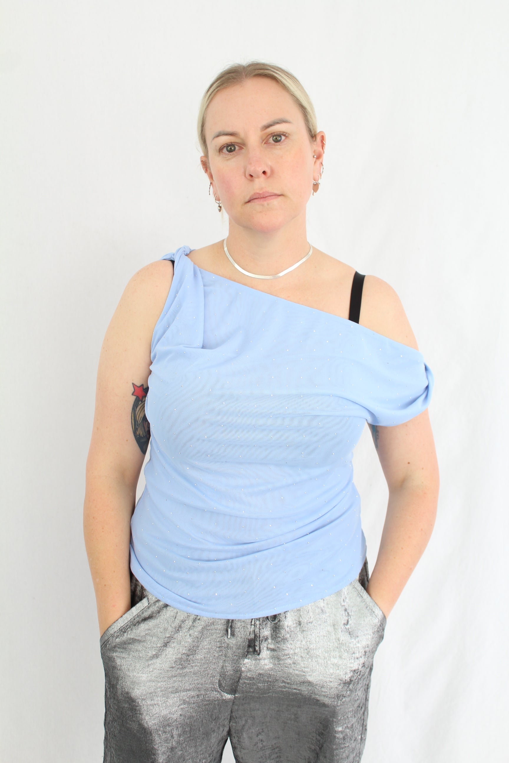 Blak Luxe - Mesh Sparkle Top