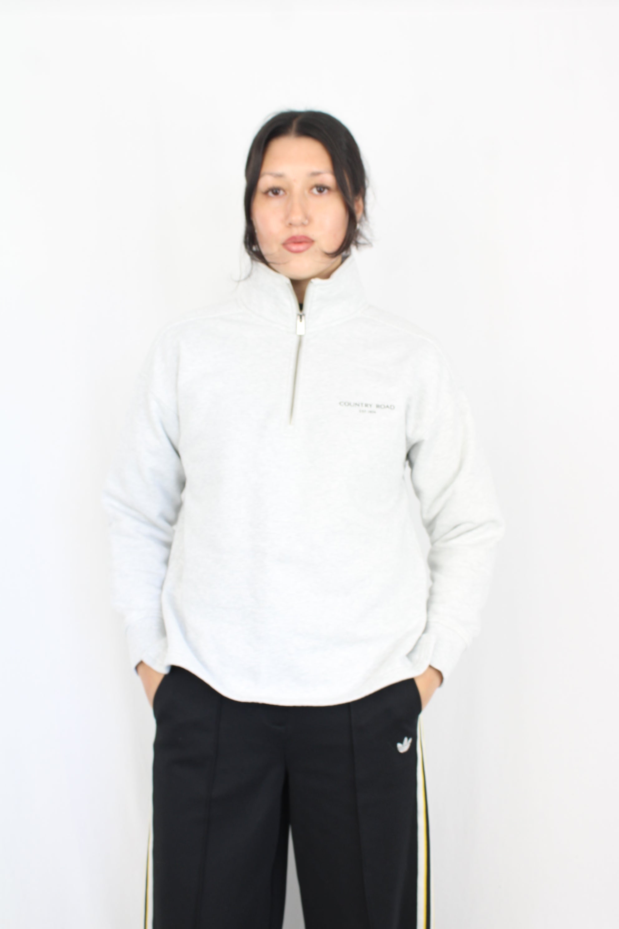 Country Road - Grey Quarter Zip Sweatshirt