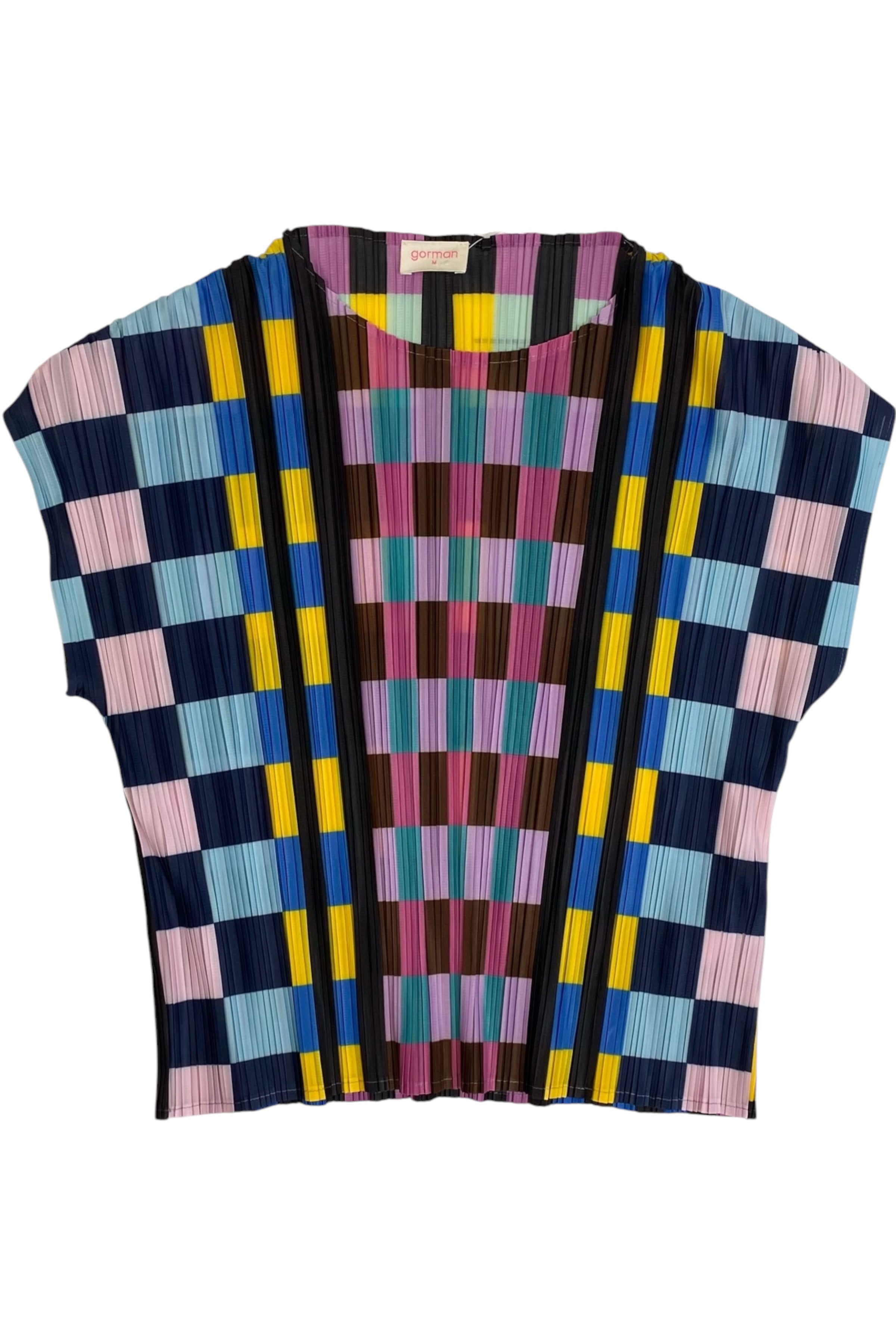 Gorman - Checkered Pleated Top