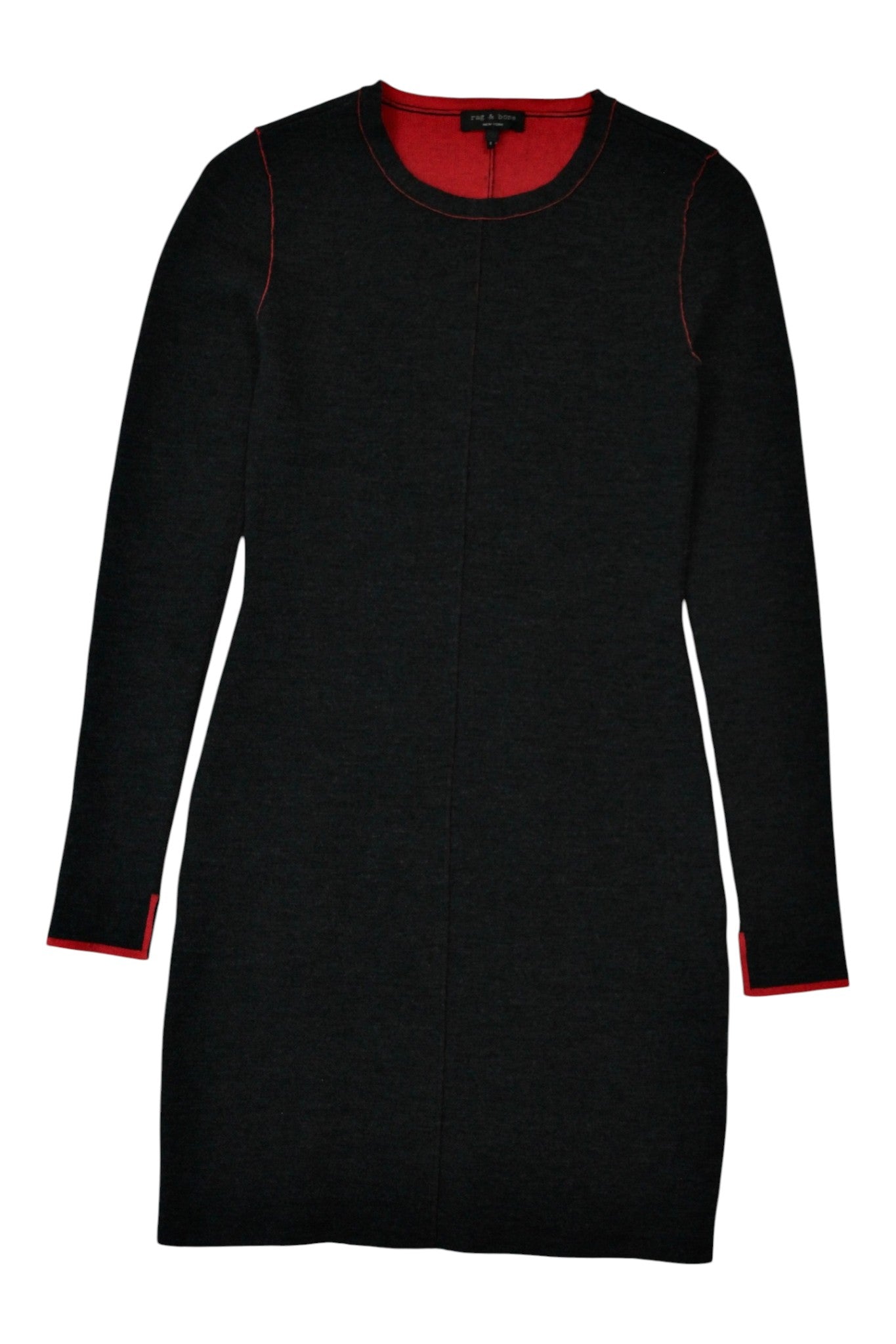Rag & Bone - Contrast Wool Mini Dress