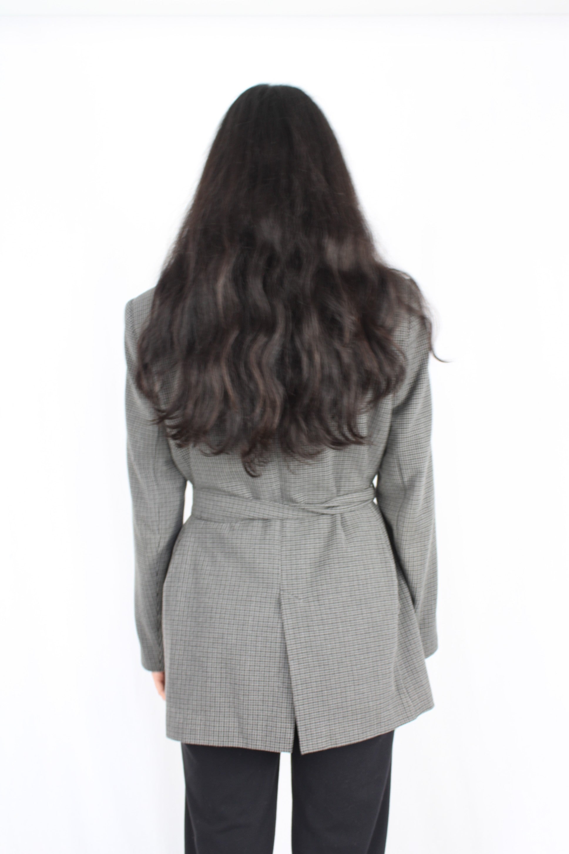 Zara - Houndstooth Tie Blazer