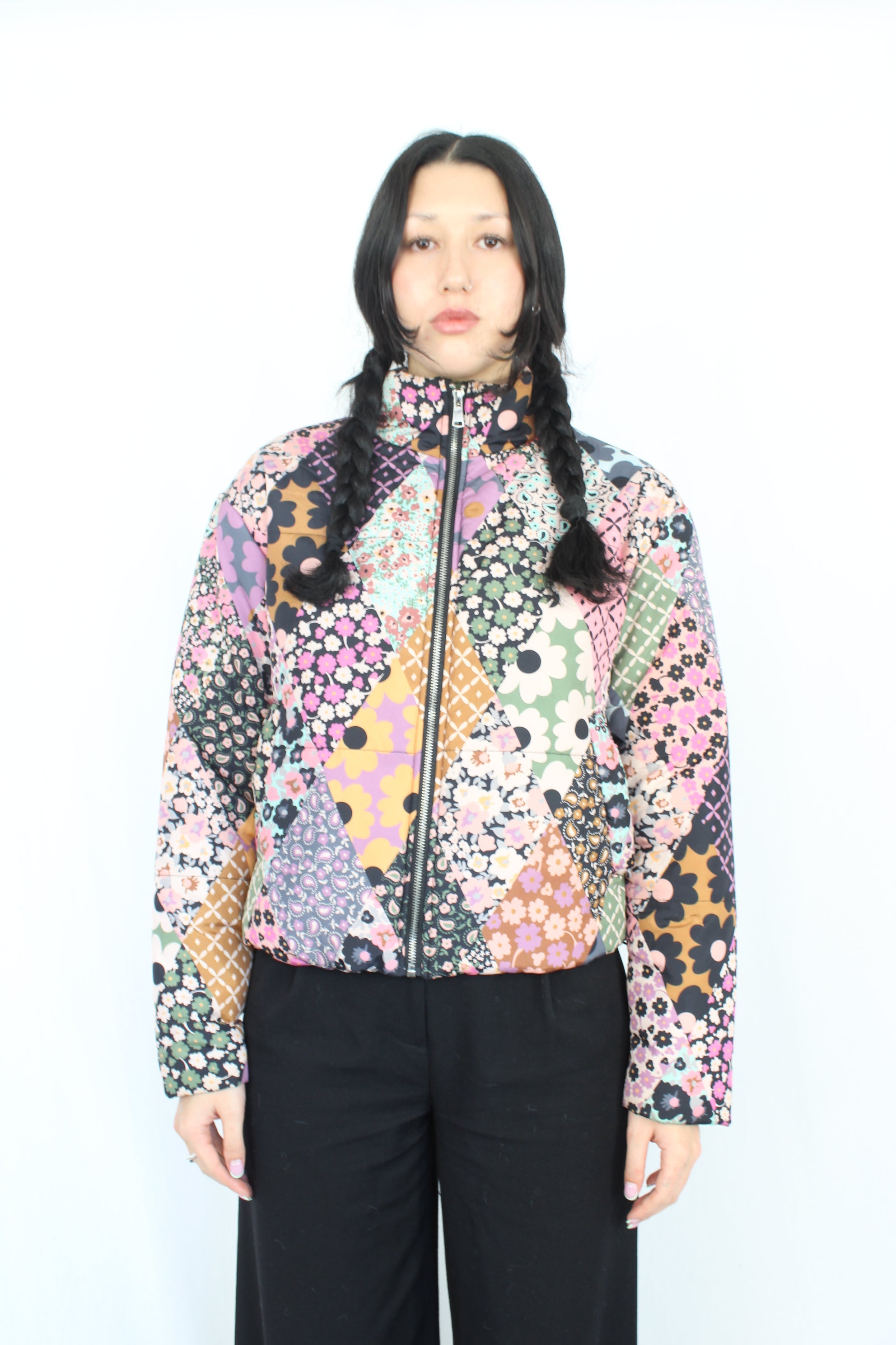 Violet Romance - Patchwork Puffer Jacket