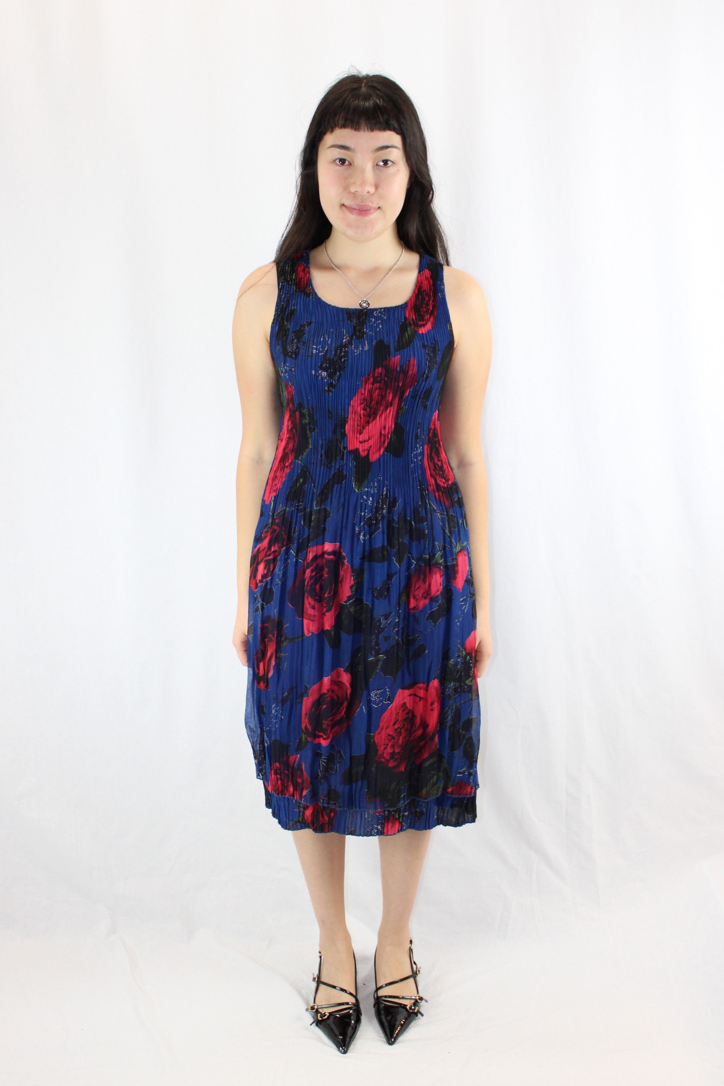 Annah S - Pleated Rose Dress