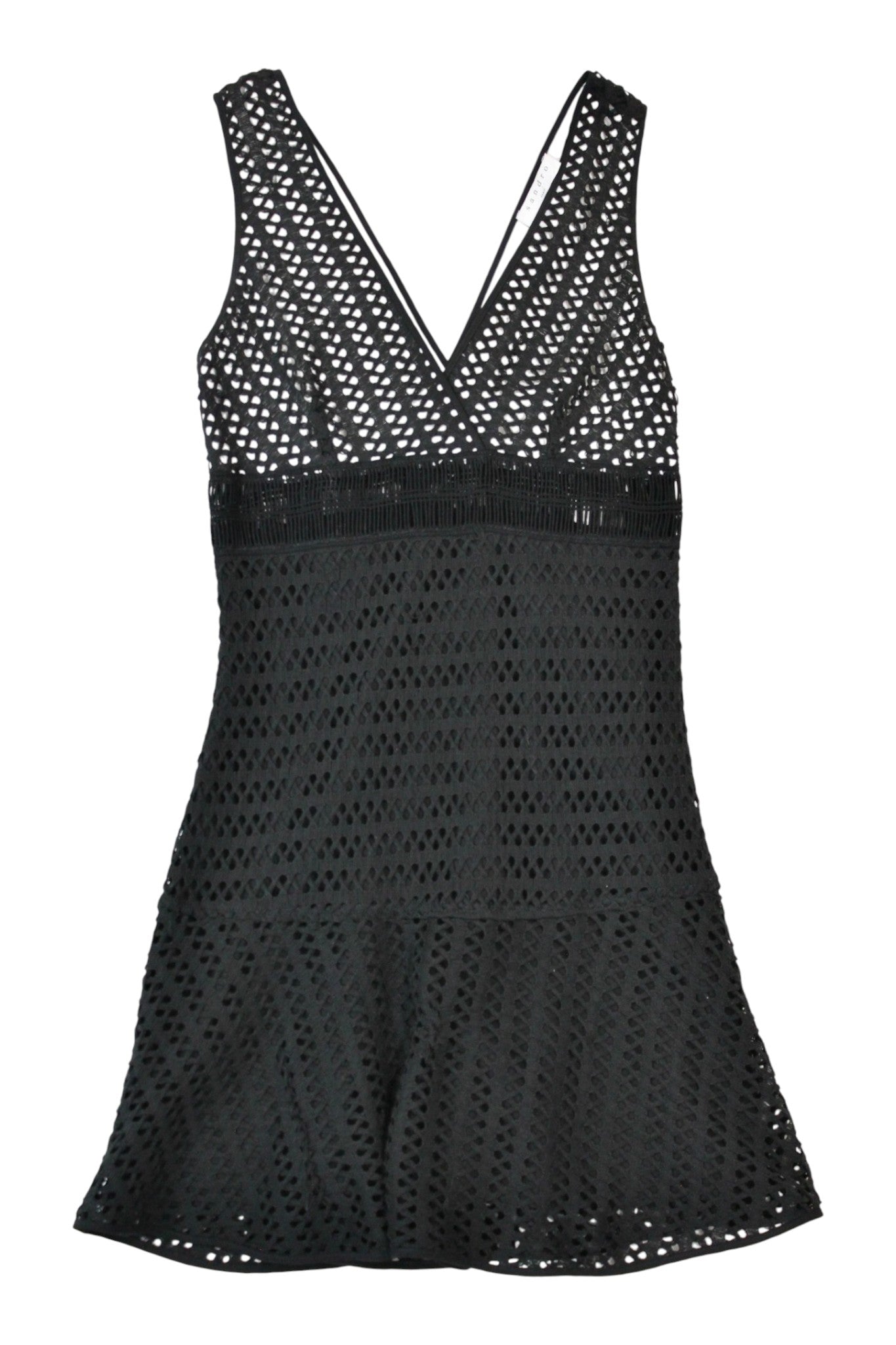 Sandro Paris - Crochet Mesh Mini Dress