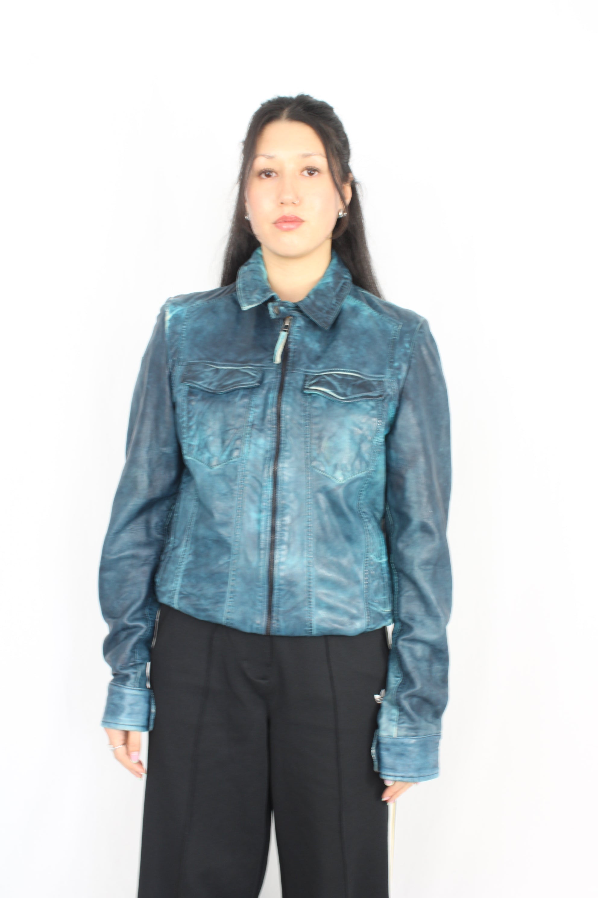 Lee - Vintage Teal Leather Jacket