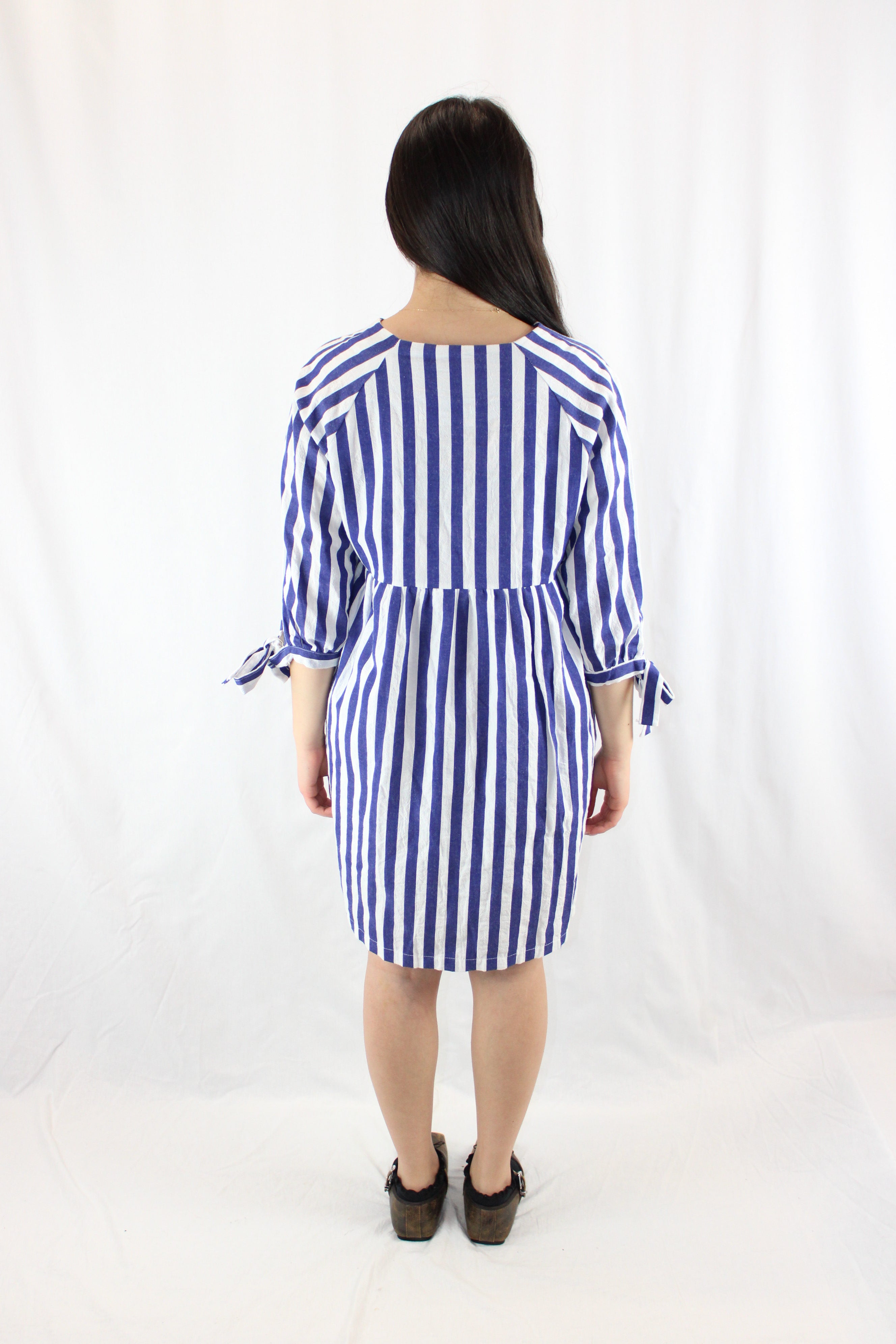 Olive - Stripe Cotton Mini Dress