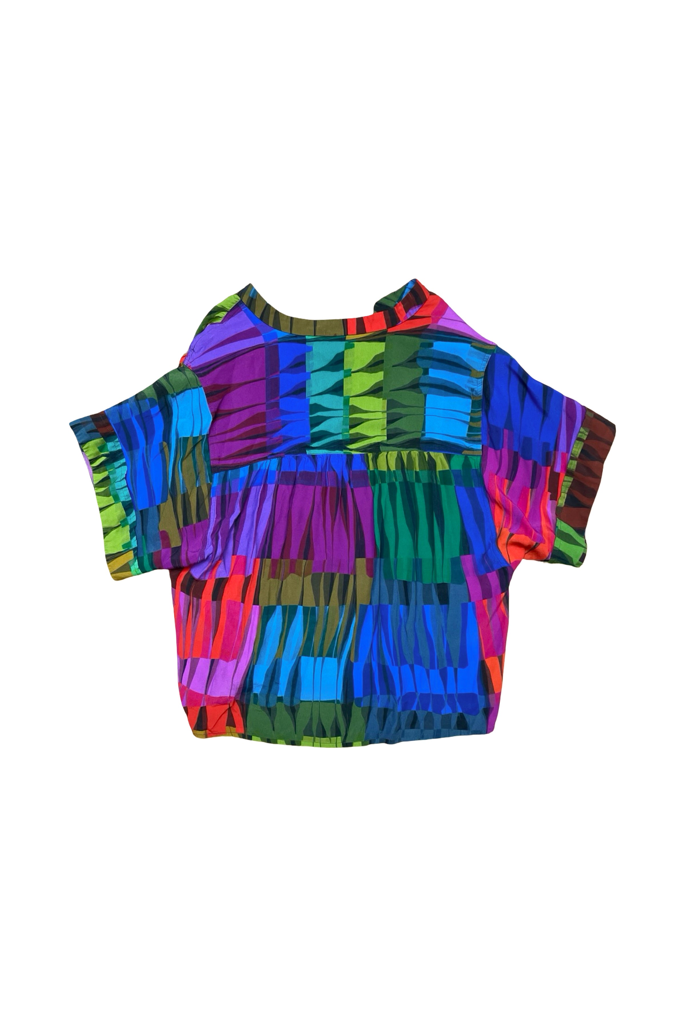Colourful Short-Sleeve Blouse