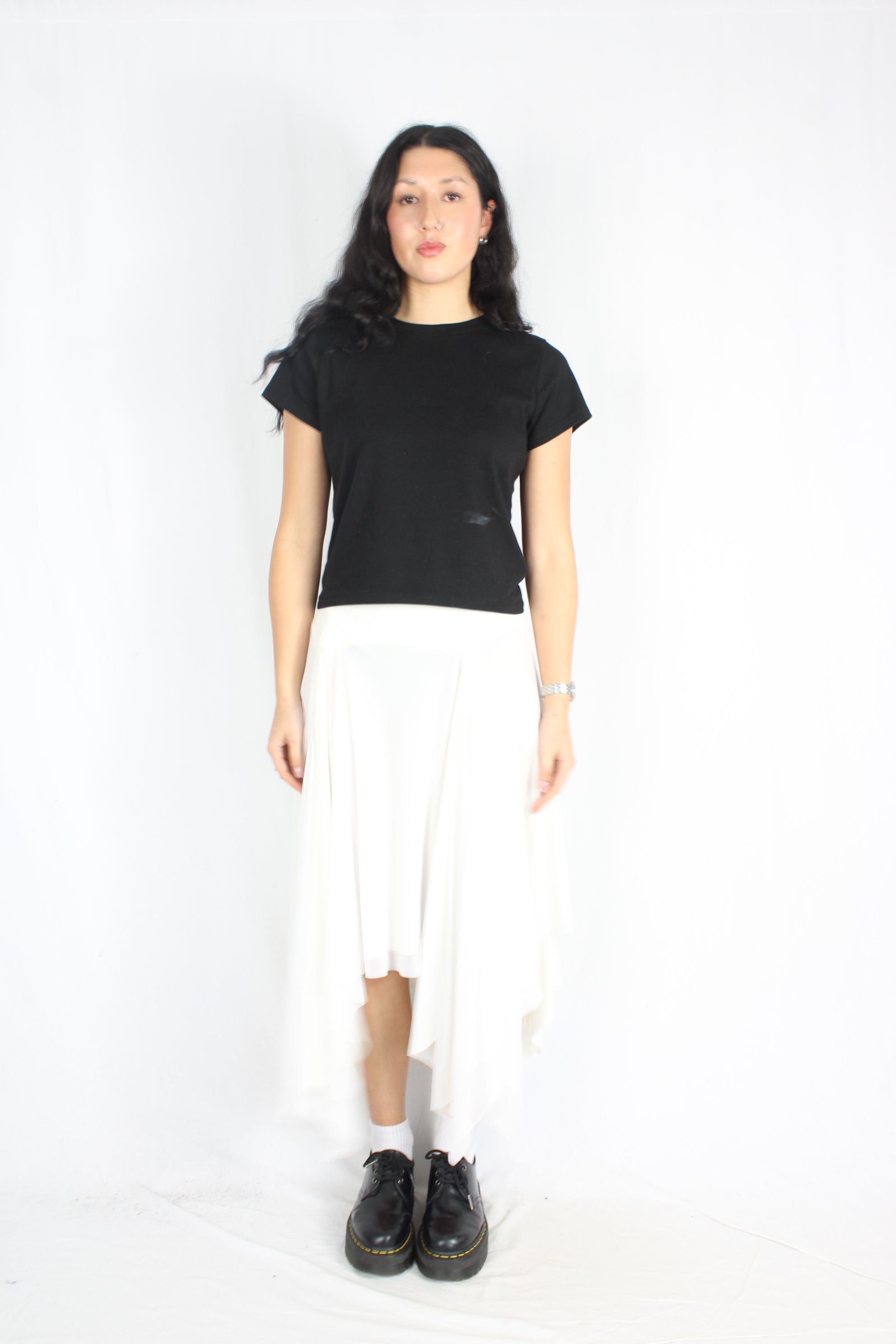 Natalie Chan - Asymmetrical Mesh Skirt