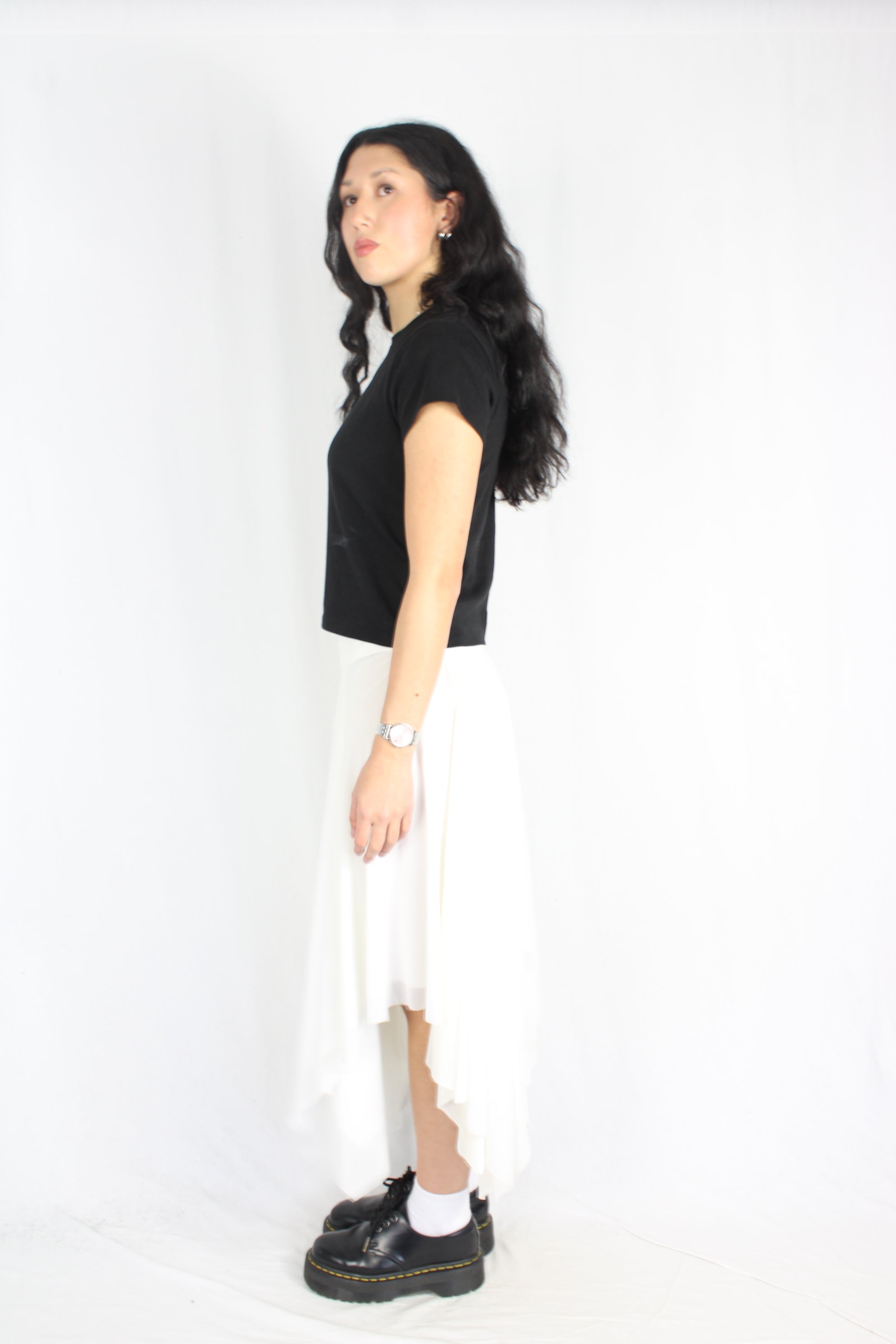 Natalie Chan - Asymmetrical Mesh Skirt