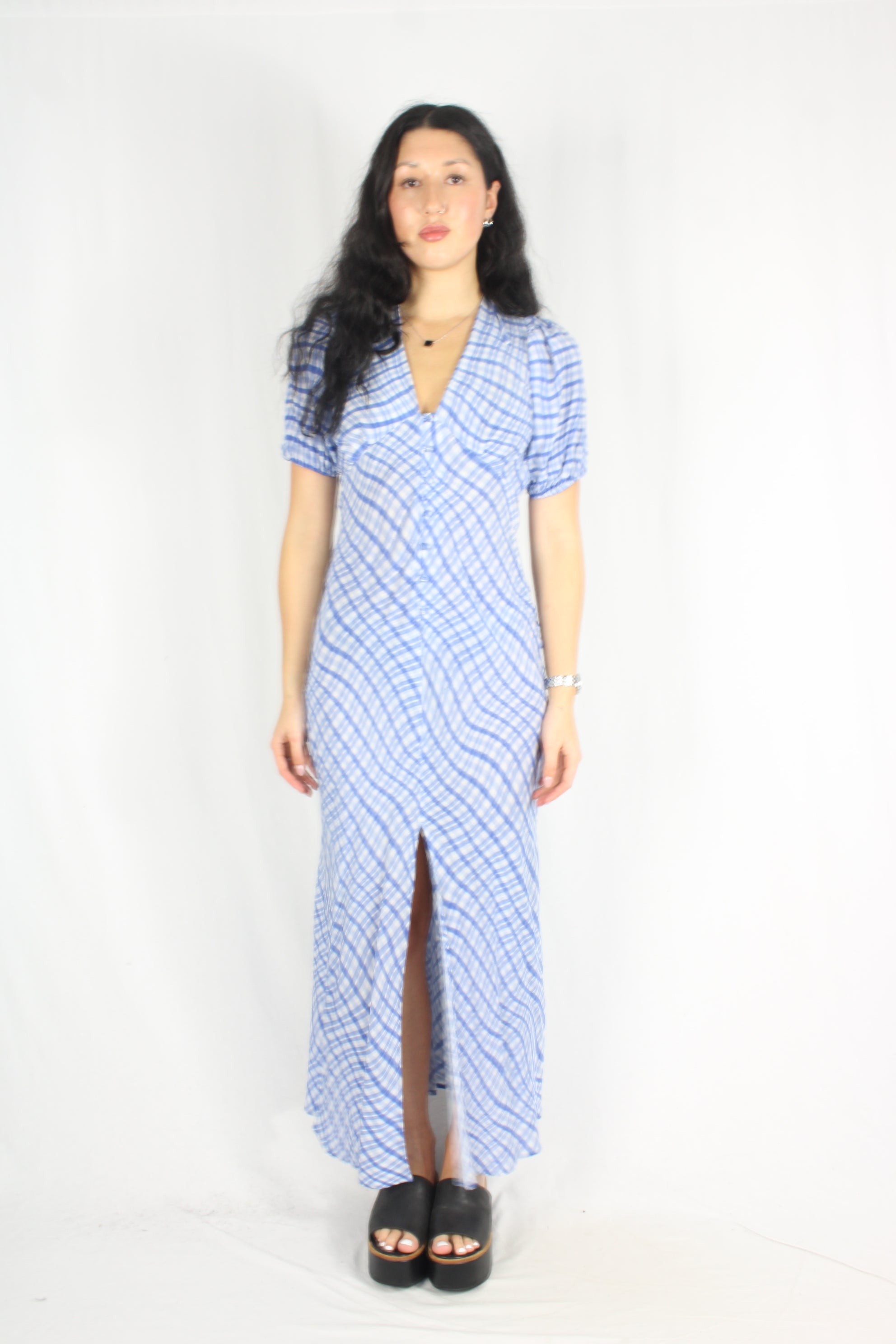 Ruby - Silk Neptune Plaid Dress